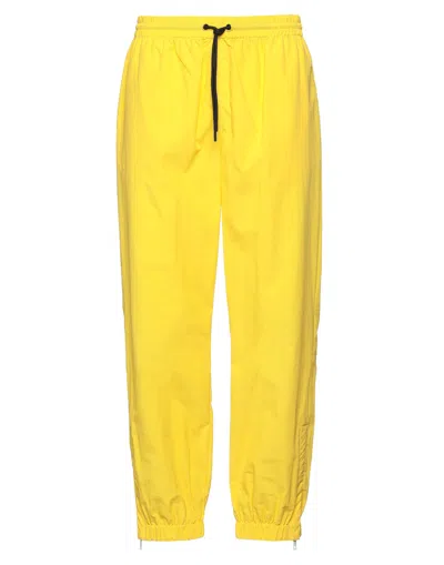 Msgm Man Pants Yellow Size 36 Polyamide