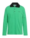 Msgm Man Polo Shirt Green Size S Cotton