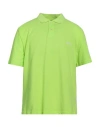 Msgm Man Polo Shirt Acid Green Size 42 Cotton In Green