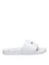 Msgm Logo Print Rubber Slide Sandals In White