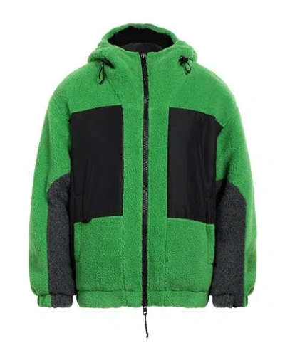 Msgm Man Puffer Green Size 34 Acrylic, Polyester