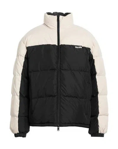 Msgm Man Puffer Ivory Size 40 Polyester, Cotton, Polyamide In White