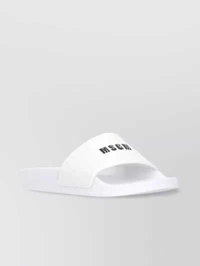 Msgm Man's Round Toe Flat Sole Sandals
