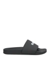 Msgm Slide Sandal With Logo In Black