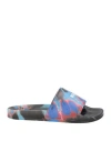 Msgm Man Sandals Black Size 8 Rubber, Textile Fibers In Black