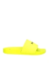 Msgm Man Sandals Lime Green Size 6 Rubber, Textile Fibers In Yellow
