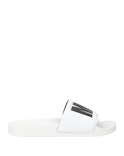 Msgm Man Sandals White Size 11 Rubber