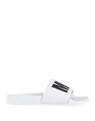 Msgm Man Sandals White Size 8 Rubber