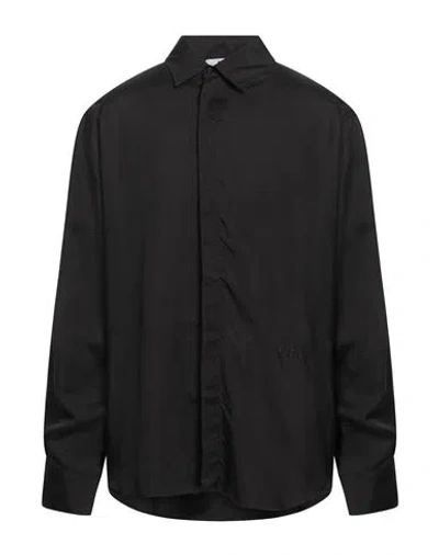 Msgm Man Shirt Black Size 16 Cupro