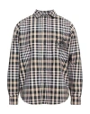 Msgm Man Shirt Black Size 16 Polyester, Cotton In Multi