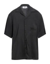Msgm Man Shirt Black Size 16 Viscose, Polyester In Black