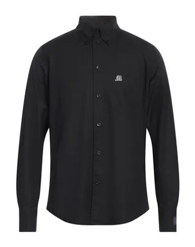 Msgm Man Shirt Black Size 17 ½ Organic Cotton