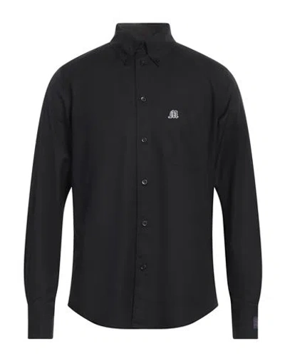 Msgm Man Shirt Black Size 16 Organic Cotton