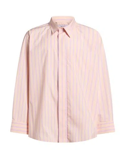 Msgm Man Shirt Blush Size 16 Cotton, Polyester In Pink