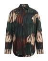 Msgm Man Shirt Dark Brown Size 15 Cotton In Brown