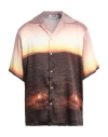 Msgm Man Shirt Dark Green Size 16 Polyester In Green