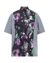 Msgm Man Shirt Grey Size 17 Cotton In Grey