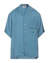 Msgm Man Shirt Light Blue Size 16 Cupro In Blue