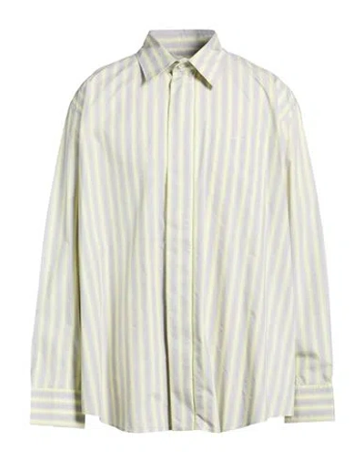 Msgm Man Shirt Light Green Size 16 Cotton, Polyester