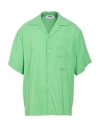 Msgm Man Shirt Light Green Size 17 Viscose, Polyester