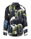 Msgm Man Shirt Midnight Blue Size 15 ¾ Viscose In Black