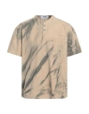 Msgm Man Shirt Sand Size L Cotton In Neutral