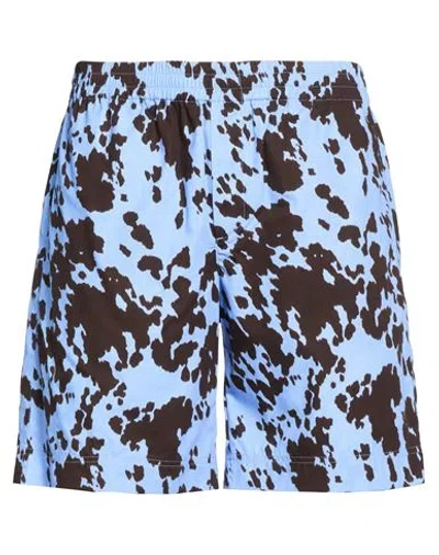 Msgm Man Shorts & Bermuda Shorts Azure Size 32 Cotton In Blue