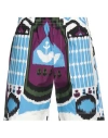 Msgm Man Shorts & Bermuda Shorts Azure Size 34 Cotton In Blue