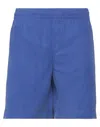 Msgm Man Shorts & Bermuda Shorts Bright Blue Size 34 Cotton, Elastane
