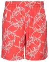 Msgm Man Shorts & Bermuda Shorts Coral Size 34 Viscose In Red