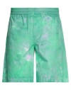 Msgm Man Shorts & Bermuda Shorts Green Size 30 Cotton In Green