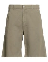 Msgm Man Shorts & Bermuda Shorts Khaki Size 38 Cotton In Sand