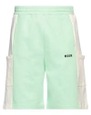 Msgm Man Shorts & Bermuda Shorts Light Green Size Xs Organic Cotton In Green