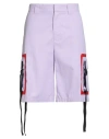 Msgm Man Shorts & Bermuda Shorts Lilac Size 32 Cotton In Purple