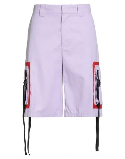 Msgm Man Shorts & Bermuda Shorts Lilac Size 32 Cotton In Purple