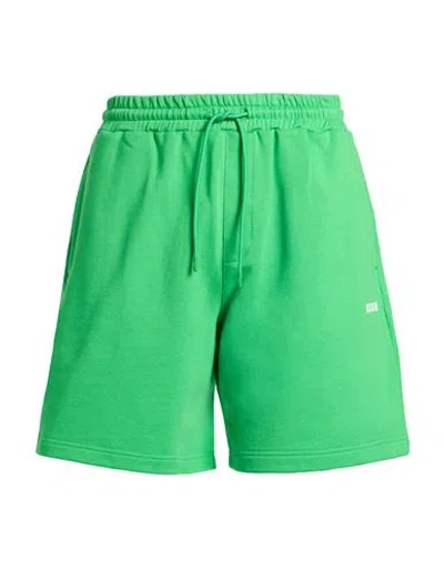 Msgm Man Shorts & Bermuda Shorts Lime Green Size Xs Cotton