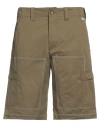 Msgm Man Shorts & Bermuda Shorts Military Green Size 32 Cotton In Green