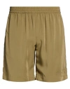 Msgm Man Shorts & Bermuda Shorts Military Green Size 38 Viscose In Green