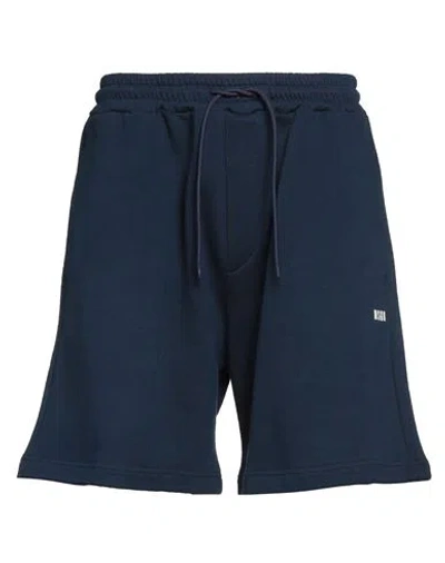 Msgm Man Shorts & Bermuda Shorts Navy Size M Cotton In Blue