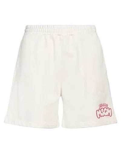 Msgm Man Shorts & Bermuda Shorts Off White Size Xl Cotton