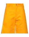 Msgm Man Shorts & Bermuda Shorts Orange Size 32 Cotton In Orange