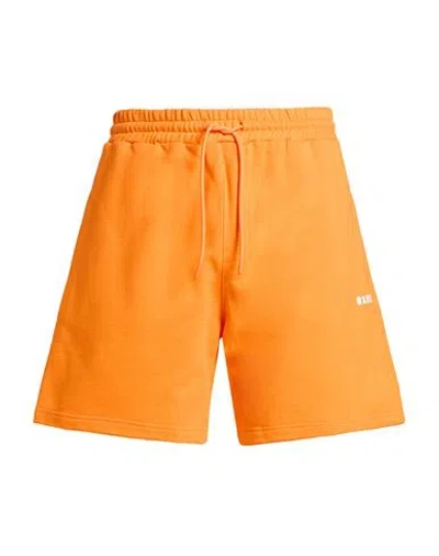 Msgm Man Shorts & Bermuda Shorts Orange Size Xs Cotton