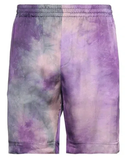 Msgm Man Shorts & Bermuda Shorts Purple Size 38 Viscose