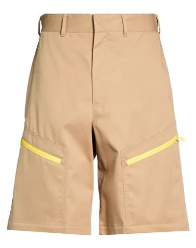 Msgm Man Shorts & Bermuda Shorts Sand Size 38 Polyester, Cotton In Brown