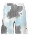 Msgm Tie Dye Pattern Bermuda In Blue