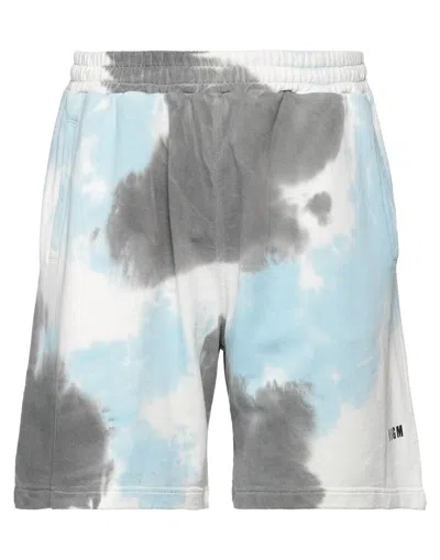 MSGM MSGM MAN SHORTS & BERMUDA SHORTS SKY BLUE SIZE M COTTON