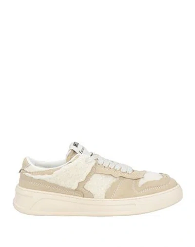 Msgm Man Sneakers Beige Size 9 Textile Fibers