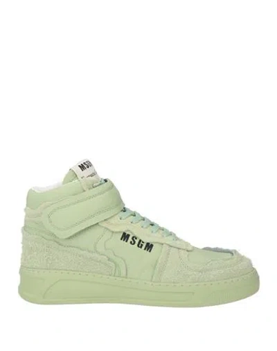 Msgm Man Sneakers Light Green Size 10 Leather