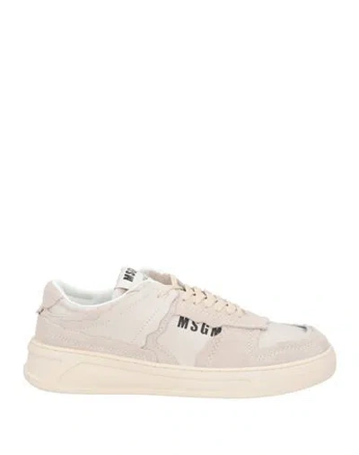 Msgm Man Sneakers Light Grey Size 9 Leather