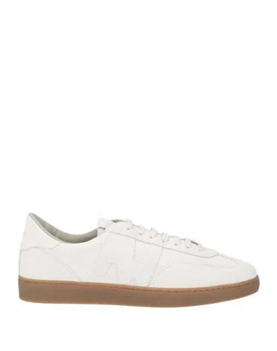 Msgm Man Sneakers Light Grey Size 9 Leather In White